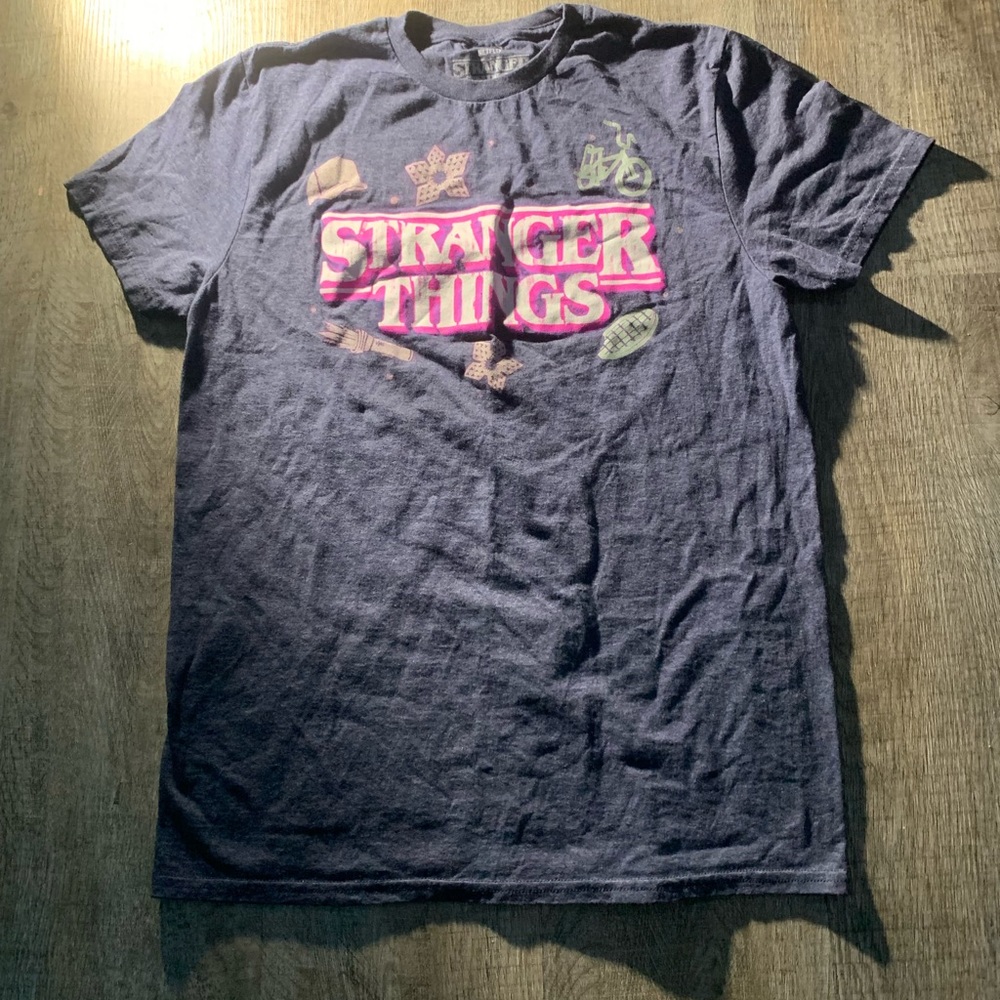Blue/purple stranger things shirt